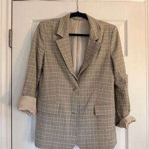 & Other Stories Tan plaid blazer, size 4